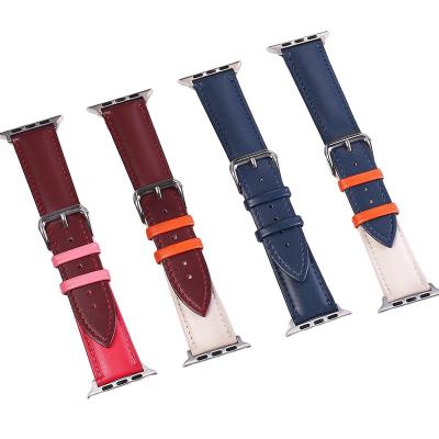 China 2022 Leather New Customized Genuine Leather Watch Strap For Apple Watch Band Series 6 5 4 3 2 1 For Iwatch Band Strap 38 40 42 44 mm for sale