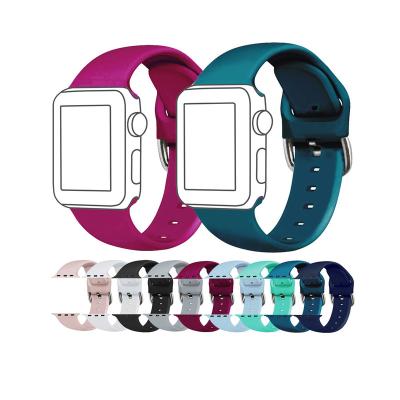 China Free Sample Customizable Leather For Apple Watch Band Straps New Design Silicone Strap High Quality Eco-friendly Watch Band for sale