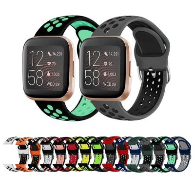 China Dual Color Fitbit Strap Replacement Silicone Strap for fitbit 2/versa Watchband Men Women Fitness Smart Watch Bands for sale