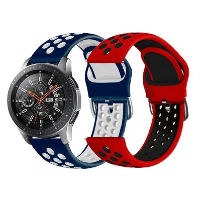 China Rubber Classic Watch Straps For AMAZFIT 2 Stratos /For AMAZFIT GTR Silver Buckle 47mm Smart Watch Bands for sale