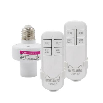 China Timer Function 220V RF Wireless Remote Control Switch With E27 Lamp Holder On/Off Switch Socket Digital Smart Device For E27 Blub Light for sale