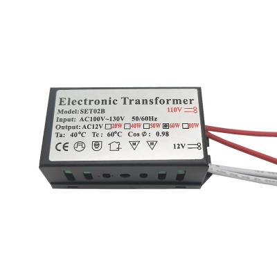 China Electronic Power 110V 60W Transformer AC110V-130V To 12V AC Power Supply For G4 Halogen Crystal Lamp Beads Quartz Chandelier for sale