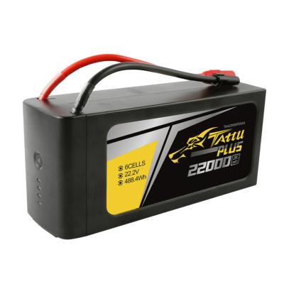 China Drones Tattu Plus 22000mAh 25C 30C 22.2V 6S1P Lipo Smart Drone Battery Pack for sale