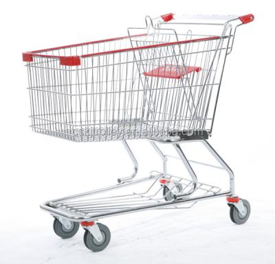 China 2021 Style 150 L Large High Quality Steel Red Shopping Unveiling American Trolley for sale