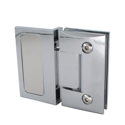 China Brass Plated Shower Door Easy Installation Right Angle Right Angle Wall To 180 Degree Spring Glass Hinge for sale