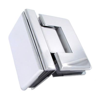 China Foshan SiLiJia Glass Shower Door Door Hardware Glass To Glass Bright Clad Hinge for sale