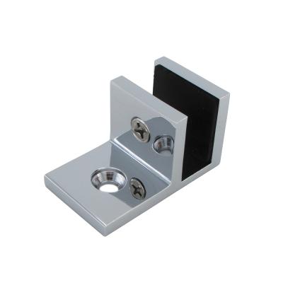 China High Quality Glass Cubicle F Shape Small Bathroom Flange Clip Holder Glass Floor for sale