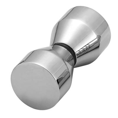 China Double Door Bathroom Hardware Accessory Sided Shower Door Handle Furniture Forged Brass Knob for sale