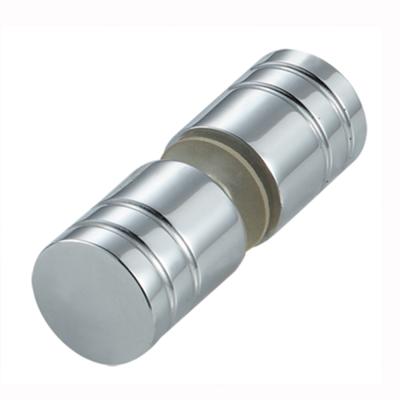 China Glass Door Bathroom Door Double Sided Chrome Cylindrical Brass Knobs for sale