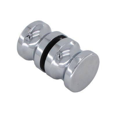 China Glass Door Bathroom Door Hardware Round Shape With Groove Handle Knobs for sale