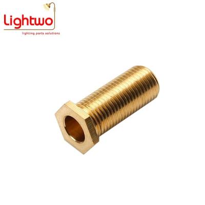 China For Lamps Good Quality Brass Hexagon Lighting Nipple For Lamp Sw12*25 M10*1 Round for sale