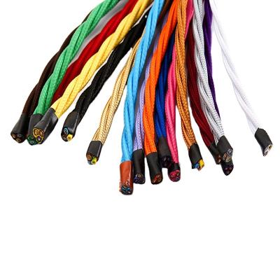 China Aerial Fiberglass Braided Flexible Silicon Wire Braid Heating Textile 3 Single Core Core 200c High Temperature Silicone Rubber Cable for sale