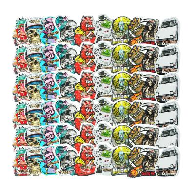 China Recyclable Roxyrolla Wholesale Custom Superior Plastic Skull Lollipop 4X6 Mylar Bag Mylar Candy Bags 3D Shape Mylar Bags for sale