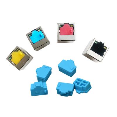 China RJ45 Dust Plug Silicone Ethernet Hub Port RJ45 Anti Dust Cover Cap Protector Rubber Ethernet Port Cover For End Female Private Label for sale