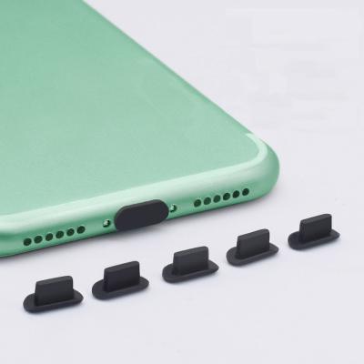 China Single Silicone Anti Dust Plugs Charging Left Dust Cover Protector (Black&Clear) For iPhone for sale