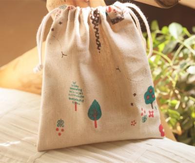 China Eco-friendly custom printing round cotton canvas gift dust bag cotton canvas drawstring bag for sale