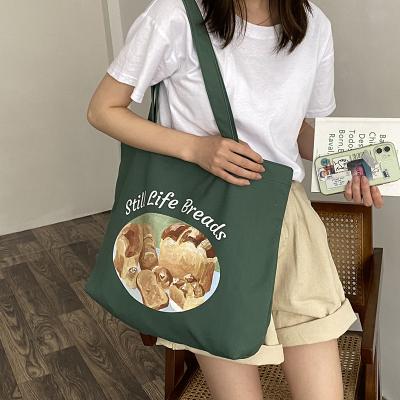 China Eco-friendly custom sublimation silk screen digital heat transfer printed anime cotton canvas tote shopping bag with multi colors design for sale