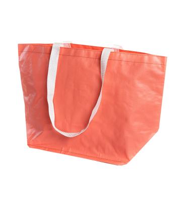 China Multi Color Boat Shape Square Bottom Custom Design PP Woven Fabric Laminated Shopping Bag for sale