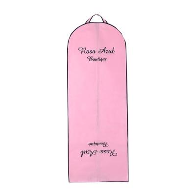 China Lightweighted Breathable Fashionable Stitch Boutiques Durable Cross Dress Double Handled Long Dress Pink Garment Bag for sale