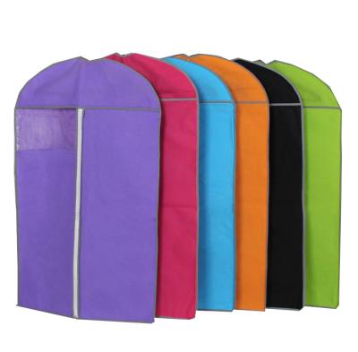 China Bulk Order Custom Woven Fabric Breathable Multi-colors Non Clothes Packing Organizer Garment Cover Dust Bag With PVC Window One Set for sale