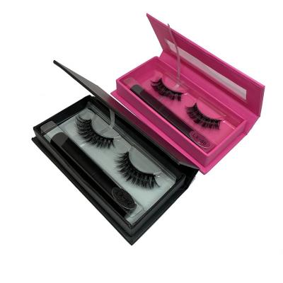 China New sale thick hot false magnetic eyelashmagnetic false eyelashes 5 magnets mink or synthetic labelmagnetic for sale