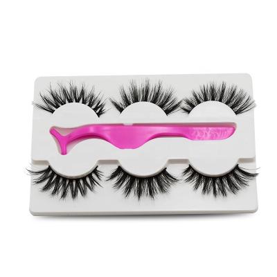 China 25-30times 3 Pairs Vegan Eyelashes Real Dramatic False 3d Mink Eyelashes for sale