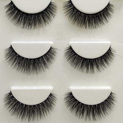 China Natural Light Short False Eyelashes Pack 3 Pairs Lashes Padded Bra Fake Lashes for sale