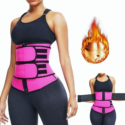 China Double Strap Waist Trainer Women Sauna Fitness Workout Shapewear Lady Slimming Cincher Weight Loss Waist Trimmer Soft Custom Belt for sale