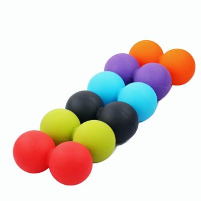 China Customsized Lacrosse Ball Silicone Peanut Fascia Massage Balls Fitness Relax Gym Training Body Pain Relief Hockey Ball for sale