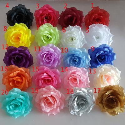 China 10cm Artificial Silk Rose Flower Heads Silk Wall For Wedding Backdrop for sale