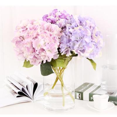 China Wholesale 5 Heads Silk Hydrangea with 10 Leaves Wedding Decoration Flowers for sale