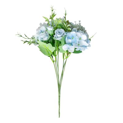 China Decoration Silk Group Party Supplier China Wedding Artificial Flower Plastic Silk Bridal Bouquet for sale