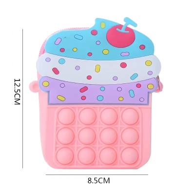 China Eco-Friendly Material New Bubble Ice Cream Cupcake Candy Purse Backpack Body Sling Cross Listing Bag Toy for sale