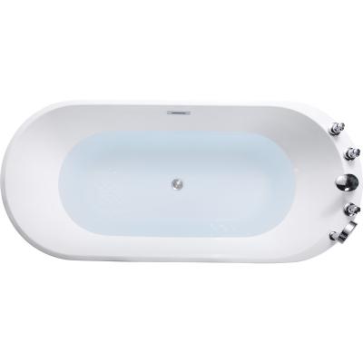 China New Free Type Modern Oval Shape Bathtub Bathroom Acrylic Freestanding Massage Bathtub for sale