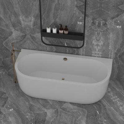 China White Stylish Simplicity Three Side Skirt Solid Acrylic Massage Tub Outdoor Soaking Tubs For Bathroom for sale