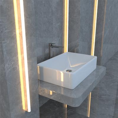 China Modern White Small Size Artificial Marble Above Counter Wash Basin Marble Sink for sale