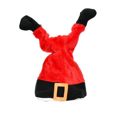 China Velvet Plush Fabric + Faux Fur Merry Christmas Santa Claus Swinging Hat In Good Quality Christmas Turkey Decoration Toys Holiday Kid Gifts for sale