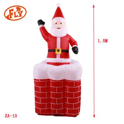 China Polyester Fabrics Across The Lfiting Inflatable Chimney Funny Santa Claus Classic for sale