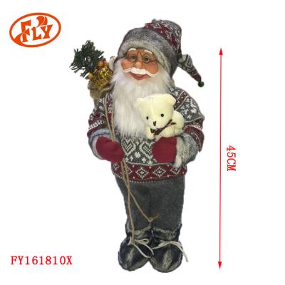 China Christamas Home Decoration Christmas Kids Doll Toy 45CM Classic Red Cloth Santa Claus for sale