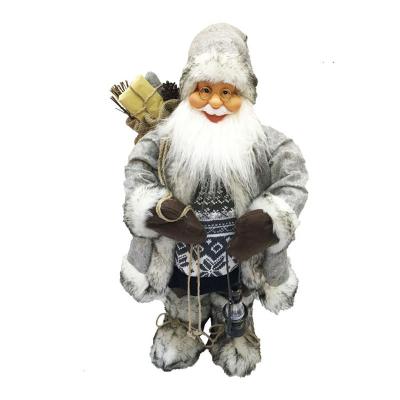 China Santa_claus Standing Christamas Home Decoration 60cm with Kerosene Lamp Ornament Gift Bag Christmas Figurine Collectible Vintage Santa Doll for sale