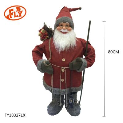 China Cheap New And Lovely Christamas Home Decoration FUYE Style 80cm Plush Toys Custom Made Santa Claus for sale