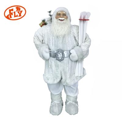 China 2020 Custom Christmas 1.2M Plush Stuffed Plush Newcomer Santa Christamas Home Decor Big Fix Lovely Santa Claus With Long Dress And White Boots for sale