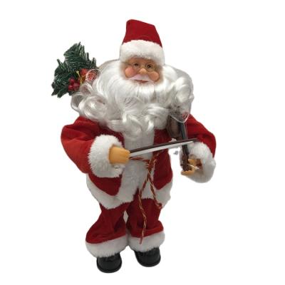 China 2020 Battery Operated Christamas Home Decor Newcomer Christmas Gift 16'' Musical Moving Santa Claus Play Violin For Gifts Plush Doll for sale