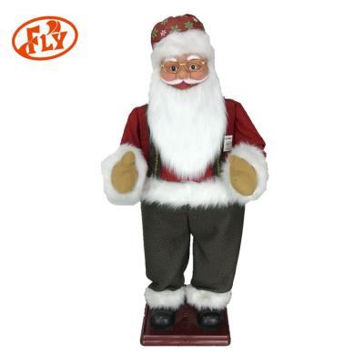 China Large Cloth Doll Christmas Plastic Singer Figurines Santa Claus Outdoor Decoration for sale