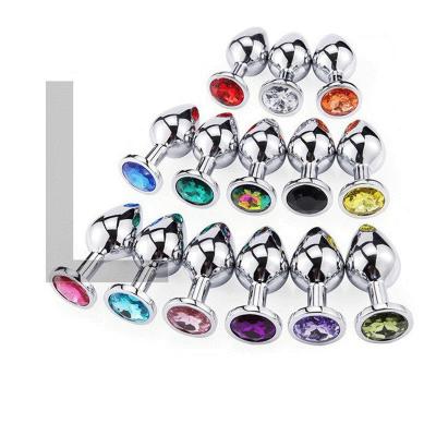 China Stainless Steel Men Butt Plug Women Adult Anal Plug Toy Metal Plated Jeweled Butt Insert Steel Gay Anal Plug for sale