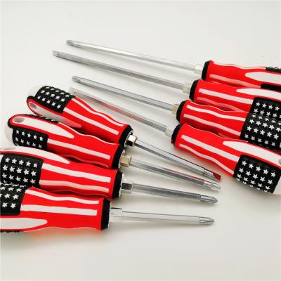 China Factory Price 2 Way High Quality Cheap Screwdriver Convenient And Durable With Flag Print On Handle for sale