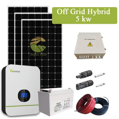 China Home Solar Powered Systems 5kw Hybrid Off Grid Solar Panel System for sale