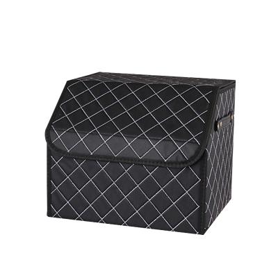 China Organizer Made Leather Material Car Boot Box Wear-resistant Waterproof Anti-theft Foldable Trunk Cooler Organizer Storage Boxes for sale