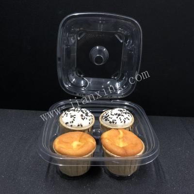 China Disposable Plastic Cupcake Containers With 4 Dividers for sale