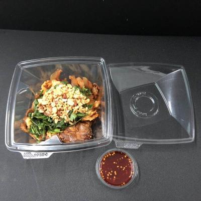 China Disposable Disposable Clear Blister Plastic Salad Container For Take Out Box Salad Servers for sale